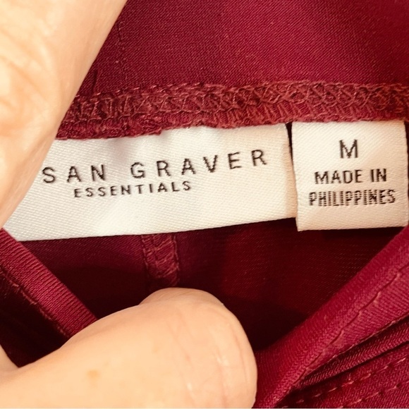 Susan Graver skirt size M cranberry burgundy red elastic waist - Picture 2 of 6